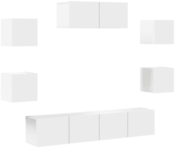 vidaXL 7-tlg. TV-Schrank-Set Weiß Holzwerkstoff 3114510