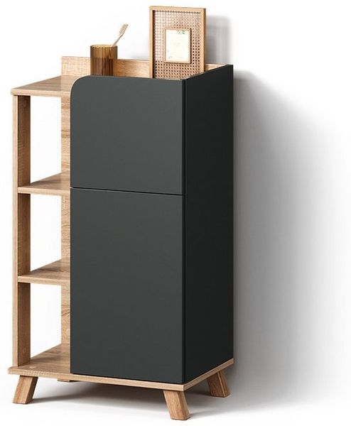 Livinity® Midischrank Marano, Anthrazit/Sonoma, 50 x 90 cm mit Tür und Schublade (1-St)