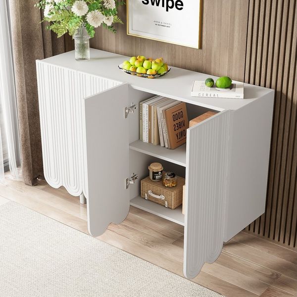 Merax Sideboard, mit 4 Türen,Kommode,Wohnzimmerschrank,Buffet,B:120cm