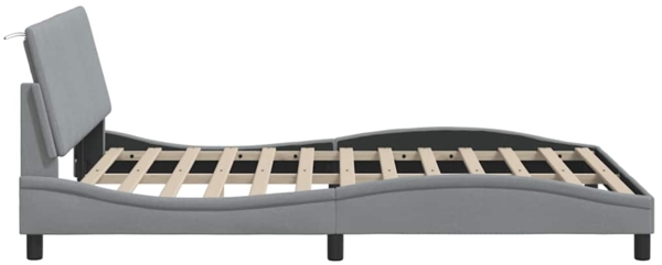 vidaXL Bettgestell ohne Matratze "Hanko" Hellgrau 120x200 cm Stoff 3310377 Bild 7