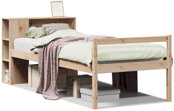 vidaXL Massivholzbett mit Regal ohne Matratze 90x200 cm Kiefer 3321992