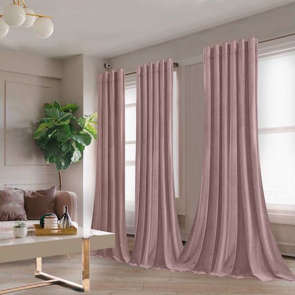 BTTO V&G Gardine Vorhang blickdicht,Verdunklungsgardine,Vorhang Samt Velvet (2 St), abdunkelnd, Thermogardine