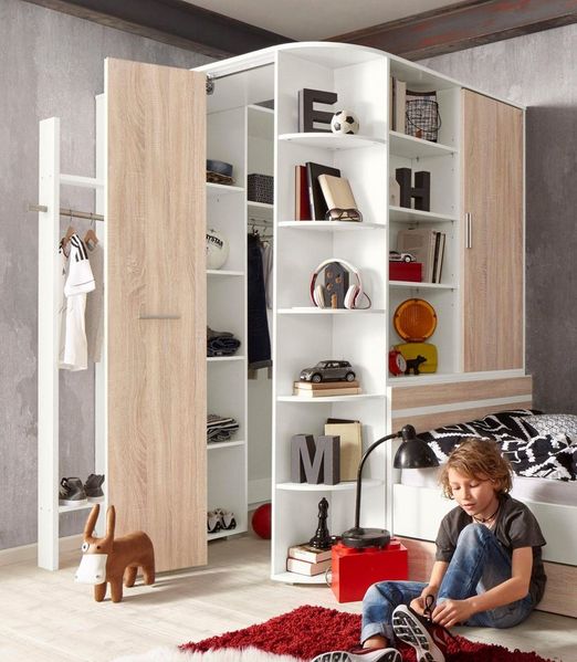 Eckschrank Kleiderschrank begehbar Farbe: weiß