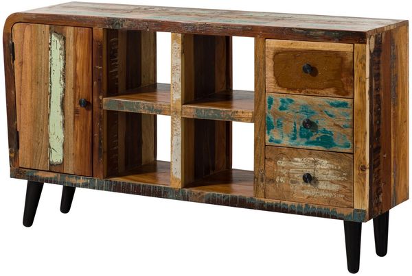 Sideboard Altholz 150x40x86 mehrfarbig lackiert SIXTIES #101