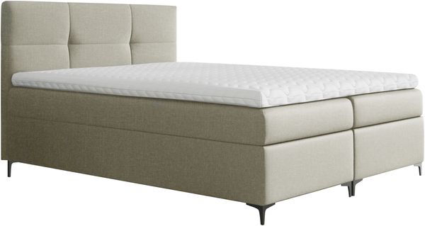 99rooms Nelson Boxspringbett Strukturstoff 120x200 cm Beige Bild 3