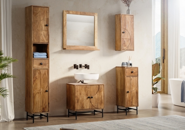 Bad komplett 5-tlg 'Swing' Mango & Metall schwarz