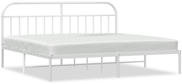 Doppelbett, Bettgestell Modernen mit Kopfteil Metall Weiß 200x200 cm d852e