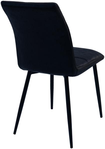 Moderne Esszimmerstühle in Lederoptik - bequeme Stühle mit abgesteppter Vorderseite und bezogener Rückseite - gepolsterte Küchenstühle mit gebogener Rückenlehne für mehr Sitzkomfort Schwarz 4 St. Bild 6