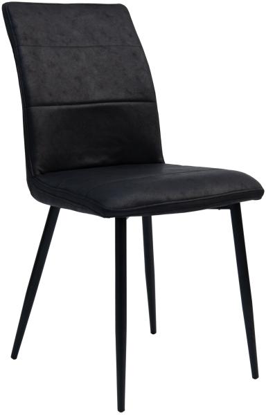Moderne Esszimmerstühle in Lederoptik - bequeme Stühle mit abgesteppter Vorderseite und bezogener Rückseite - gepolsterte Küchenstühle mit gebogener Rückenlehne für mehr Sitzkomfort Schwarz 4 St. Bild 2