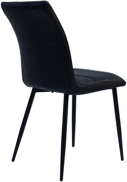 Moderne Esszimmerstühle in Lederoptik - bequeme Stühle mit abgesteppter Vorderseite und bezogener Rückseite - gepolsterte Küchenstühle mit gebogener Rückenlehne für mehr Sitzkomfort Schwarz 4 St. Bild 5