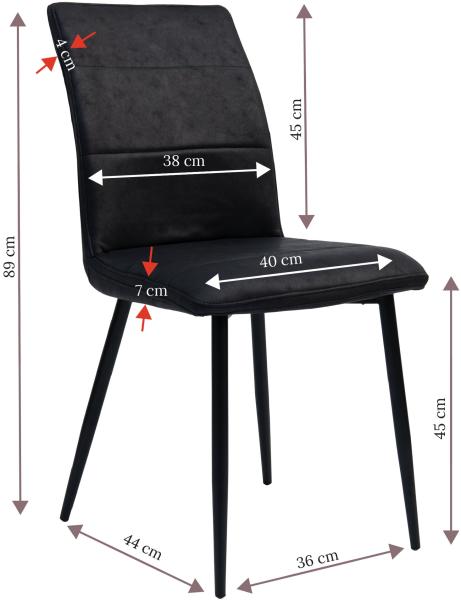Moderne Esszimmerstühle in Lederoptik - bequeme Stühle mit abgesteppter Vorderseite und bezogener Rückseite - gepolsterte Küchenstühle mit gebogener Rückenlehne für mehr Sitzkomfort Schwarz 4 St. Bild 8