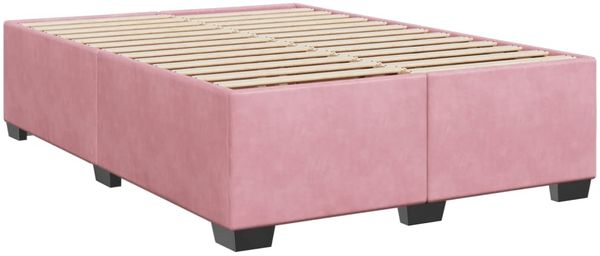 vidaXL Boxspringbett mit Matratze Rosa 140x190 cm Samt 3293205 Bild 8