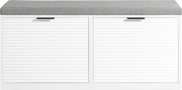 SoBuy FSR147-W Schuhbank, MDF, Lackiert, Weiß, 105 x 48 x 35 cm