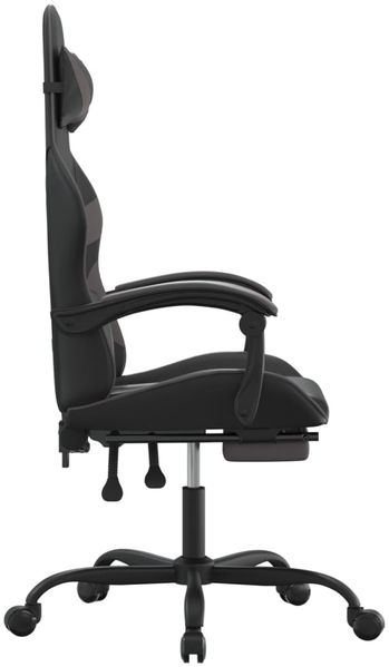vidaXL Gaming-Stuhl mit Fußstütze Schwarz und Grau Kunstleder [3143858] Bild 4