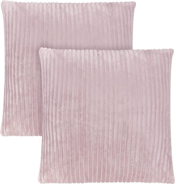 Aspero Dekokissen 2 Kissenbezüge aus Streifen-Flanell 45 x 45 cm, Dekokissen in Samtoptik aus hautsymphatischem Material
