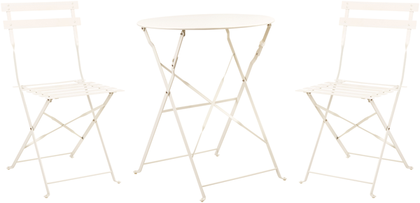 Bistro Set FIORI Metall Cremeweiß