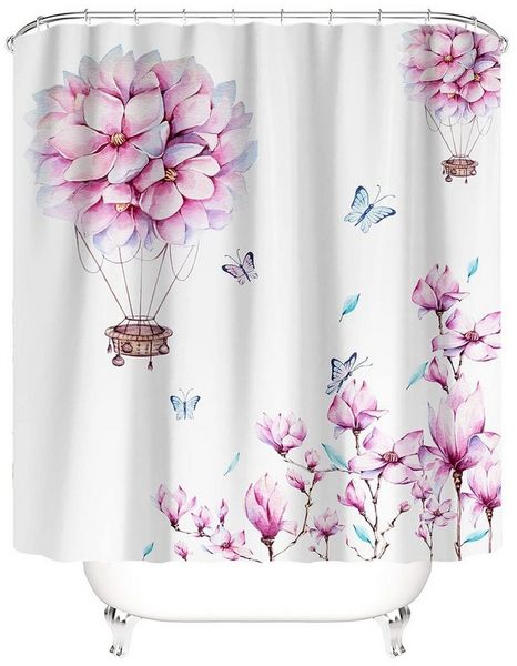 M&W DAS DESIGN Duschvorhang Shower curtains Anti schimmel Waschbar 180x200cm Kirschblüte