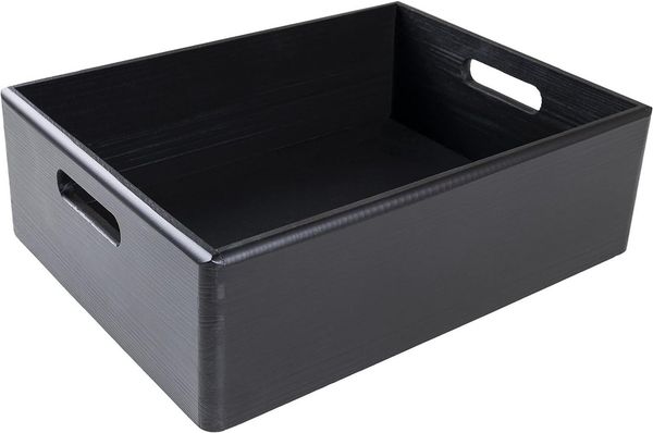 Creative Deco Holzkiste XXL Obstkiste Korb 40x30x13cm (1cm) mit Griffen ohne Deckel, mit Griffen, ohne Deckel
