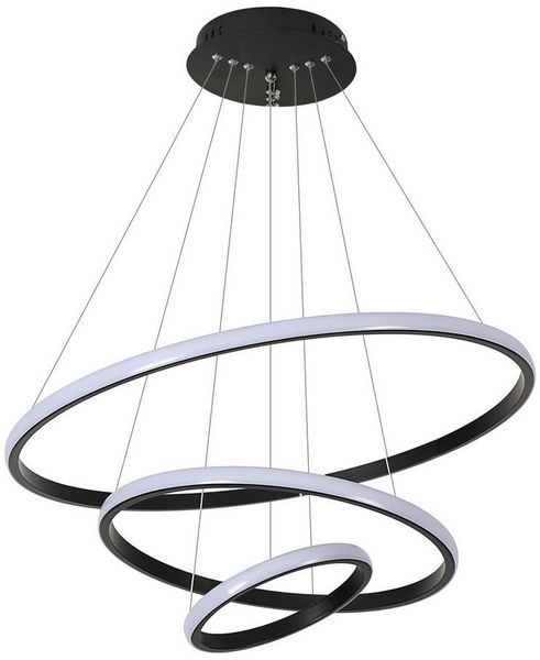 Riserva LED Deckenleuchte LED Pendelleuchte Schwarz 27W 2 Ringe 20+40cm 6500K, Klassischer, schlichter Stil, augenschonend und flimmerfrei