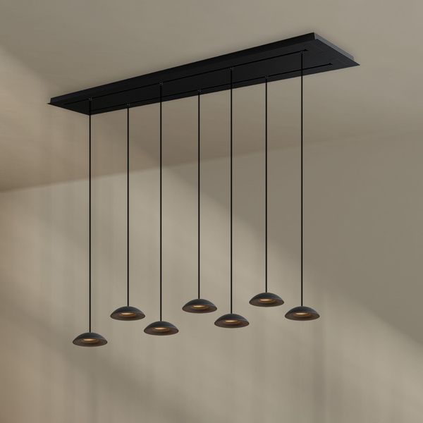 s.luce Santa Air LED Esstisch-Hängelampe 8-flammig 160cm 2-reihig Schwarz