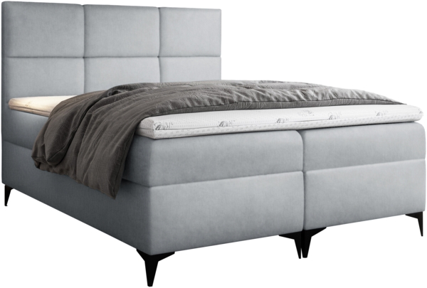 99rooms Ozzy Boxspringbett Velours 200x200 cm Silber Bild 3