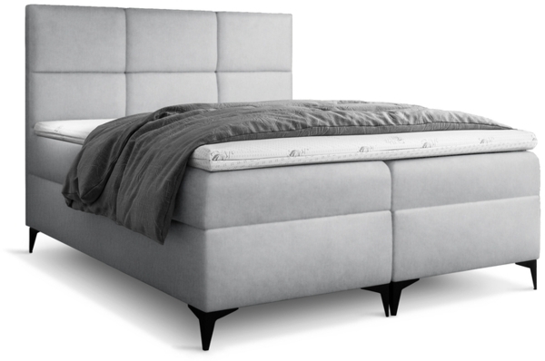 99rooms Ozzy Boxspringbett Velours 200x200 cm Silber Bild 4