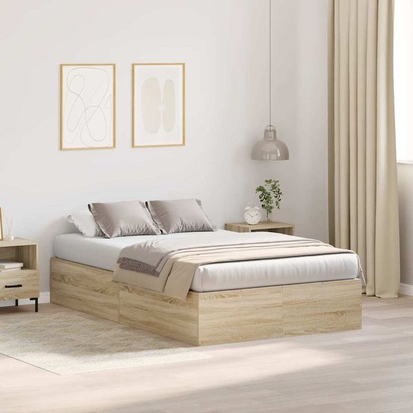 vidaXL Aufbewahrungsbettgestell mit Speicher Sonoma-Eiche 120 x 200 cm 3335367