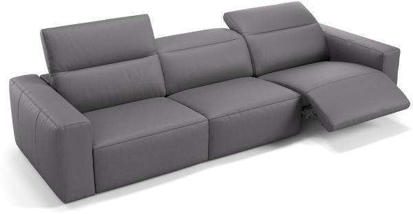 Sofanella XXL-Sofa LENOLA Lederbezug Couch Dreisitzer in Grau