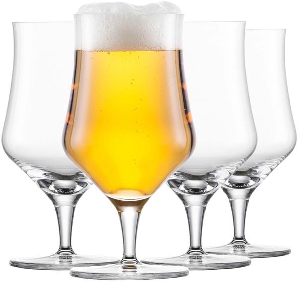 SCHOTT ZWIESEL Universalglas Beer Basic 0,3 (4er-Set), klassisches Bierglas für Craft Beer, spülmaschinenfeste Tritan-Kristallgläser, Made in Germany (Art.-Nr. 130013), Kristall