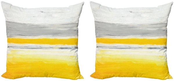 Abakuhaus Kissenbezüge Modern Accent Doppelseitiger Digitaldruck, (2 Stück), Gelb Aquarell-Kunst-Entwurf