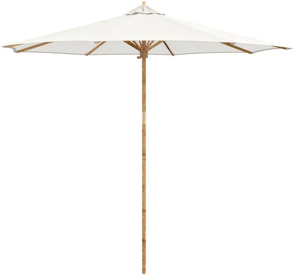 Garten-Sonnenschirm, Terrassenschirm Cremeweiß Ø 270 x 260 cm Bambus
