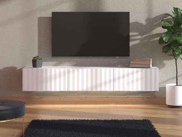 INOSIGN Lowboard Antibes TV-Lowboard, Breite 192/154 cm, TV-Schrank, TV-Kommode, Front in 3D-Optik, Push-To-Open-Funktion