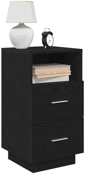 vidaXL Nachttisch mit 2 Schubladen Schwarz 36x36x68 cm 858580