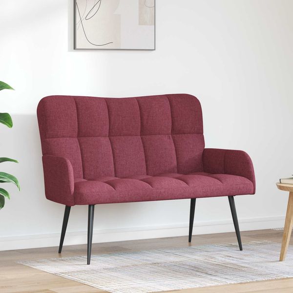 vidaXL Zweisitzer Sofa Weinrot 115 x 61 x 87 cm Stoff 42028932