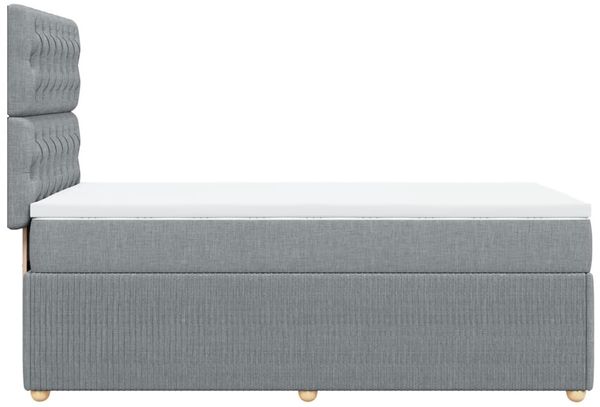vidaXL Boxspringbett mit Matratze Hellgrau 80x200 cm Stoff 3294190 Bild 7