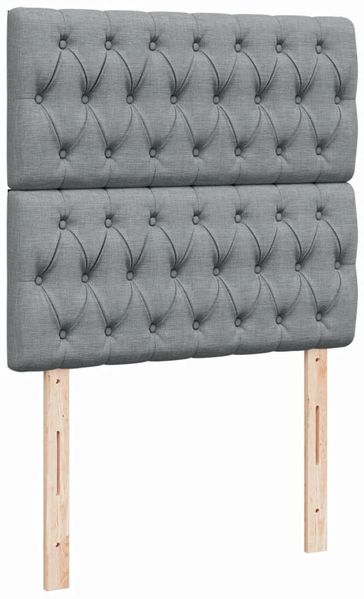 vidaXL Boxspringbett mit Matratze Hellgrau 80x200 cm Stoff 3294190 Bild 9