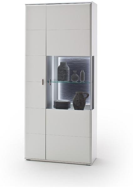 Beistellschrank >Amora< in weiß matt - 90x208x38 (BxHxT)