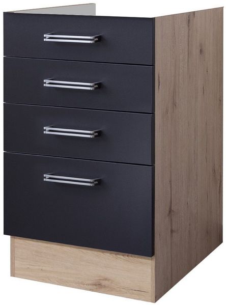 Flex-Well Schubkasten-Unterbau Schubkastenschrank ohne Arbeitsplatte - 50 cm breit - Anthrazit San Re