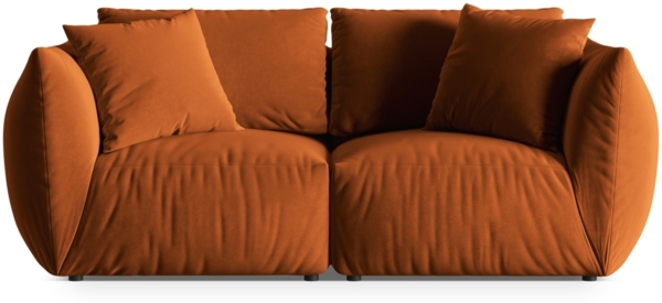 Micadoni Sofa Chris 3-Sitzer Samt Terrakotta