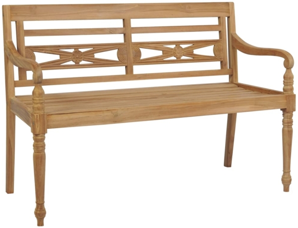 vidaXL Batavia-Gartenbank mit Königsblauem Kissen 120 cm Teak Massiv 3062164