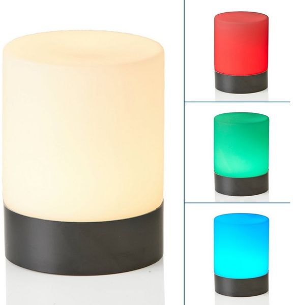 Northpoint Nachttischlampe LED Outdoor Tischlampe Tischleuchte aus Glas mit integriertem Akku