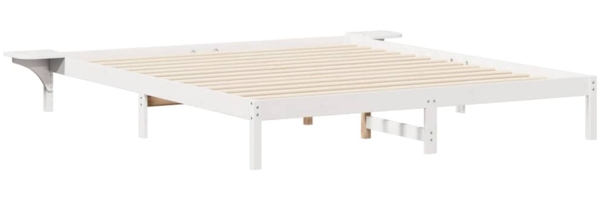 vidaXL Bettgestell mit Nachttischen Weiß 200 x 220 cm 873257