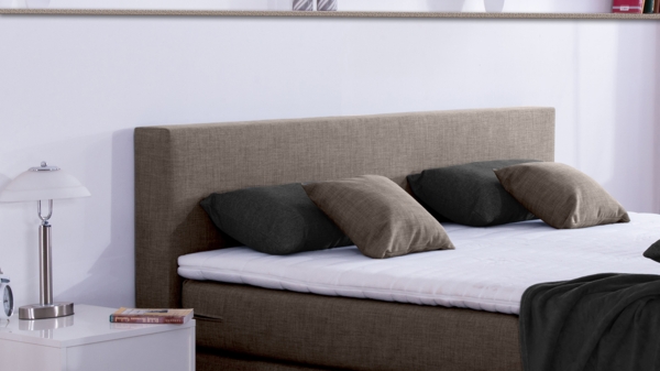 Meisterbetten Boxspringbett Vita 180x220 in W-Grey, Matratzenbezug Nano, Komfortschaum-Topper Bild 3