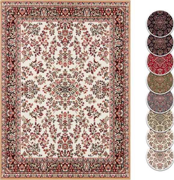 Kurzflor Orient Teppich Zabul - 120x160x0,8cm - senfgelb, creme