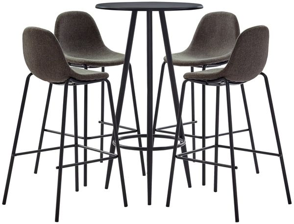 vidaXL 5-tlg. Bar-Set Stoff Dunkelgrau [3051126]