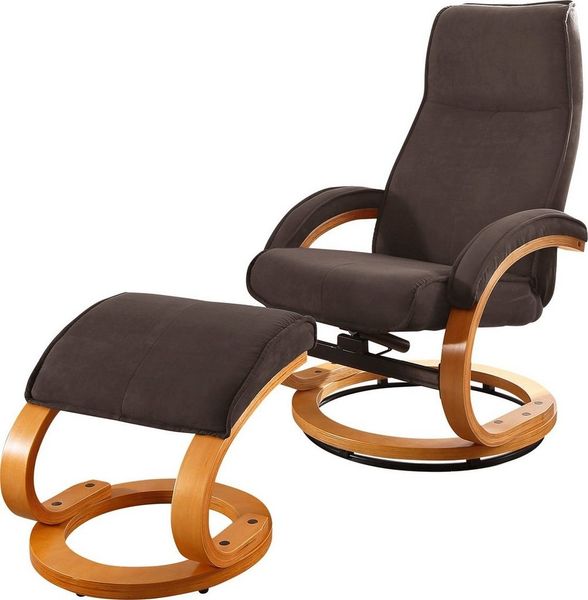 Home affaire Relaxsessel Paris TV-Sessel, Sessel mit Hocker, Wohnzimmer, Schlaffunktion manuell (Set, 2-St, bestehend aus Sessel und Hocker), verstellbar, Microfaser, NaturLEDER, Webstoff, Sitzhöhe 46 cm