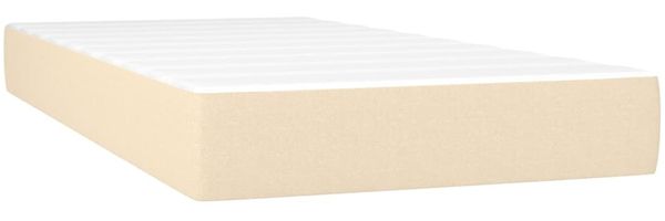 Boxspringbett mit Matratze & LED Stoff Creme 90x190 cm Bild 6