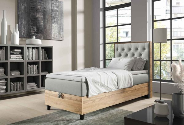 Best for Home Boxspringbett Einzelbett Trinity K-14 Single mit Bettkasten & Komfort Topper H3 (70x200 80x200 90x200 100x200 cm), Verschiedene Liefermöglichkeiten, TOP Preis-Leistungs-Verhältnis