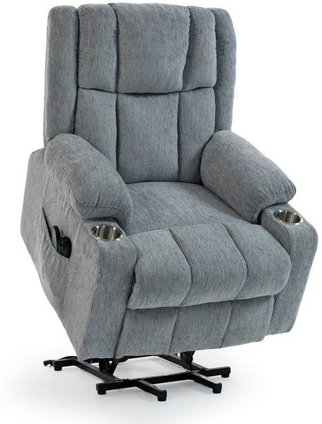 KLAM HOME Relaxsessel TV-Massagesessel mit Aufstehfunktion, Wärme & 4D-Vibration (Relaxsessel mit Remacro-Motor,Fernbedienung & Edelstahl-Getränkehalter), Senioren-Sessel für Wohnzimmer, Home-Office & Gästezimmer