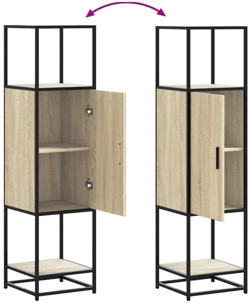 vidaXL Highboard Sonoma-Eiche 35,5x35x139 cm Holzwerkstoff Metall 849035 Bild 7